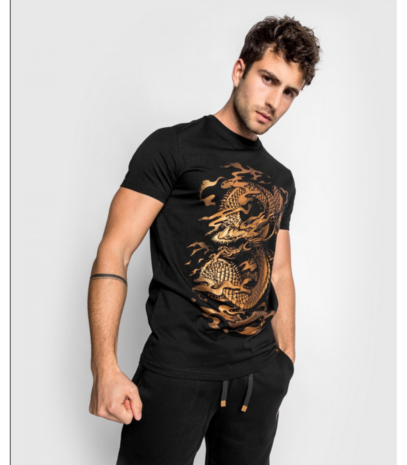 Тениска - Venum Dragon's Flight T-Shirt - Black/Bronze​